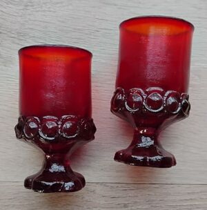 Vintage Tiffin Franciscan Madeira Red Goblets Water Glasses Footed 6oz